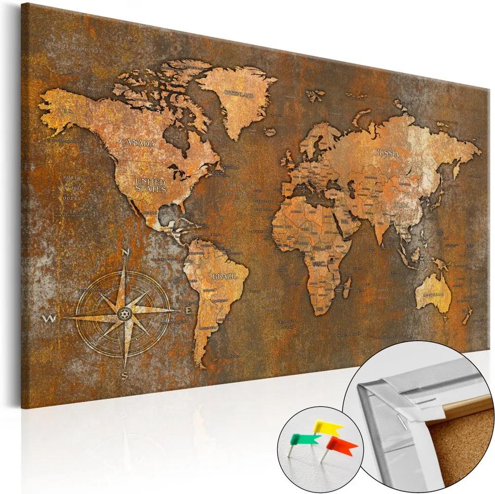 Tablou din plută Bimago - Rusty World 120x80 cm