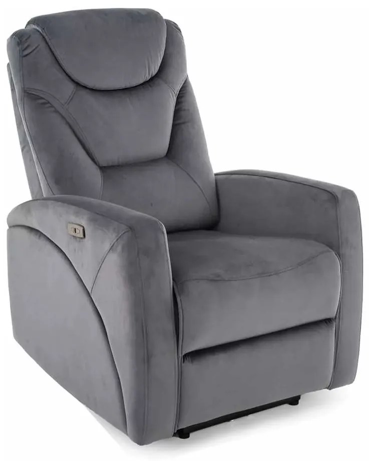 Scaun reclinabil Kronos Velvet, gri