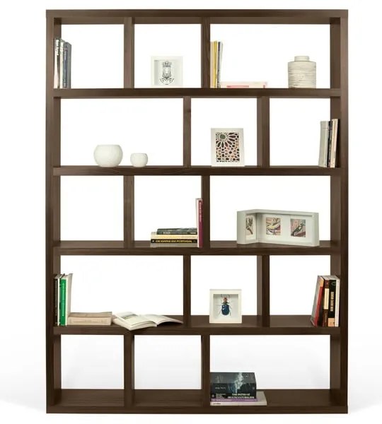 Bibliotecă maro cu aspect de lemn de nuc 150x198 cm Berlin – TemaHome