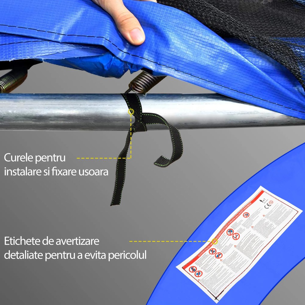 HOMCOM Protectie Margine pentru Trambulină Elastică din PVC Roșu Albastru Galben (Ø305cm ) | Aosom.ro