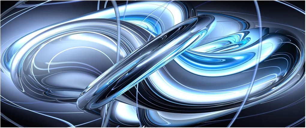 Tabloul cu abstracție albastră (120x50 cm)