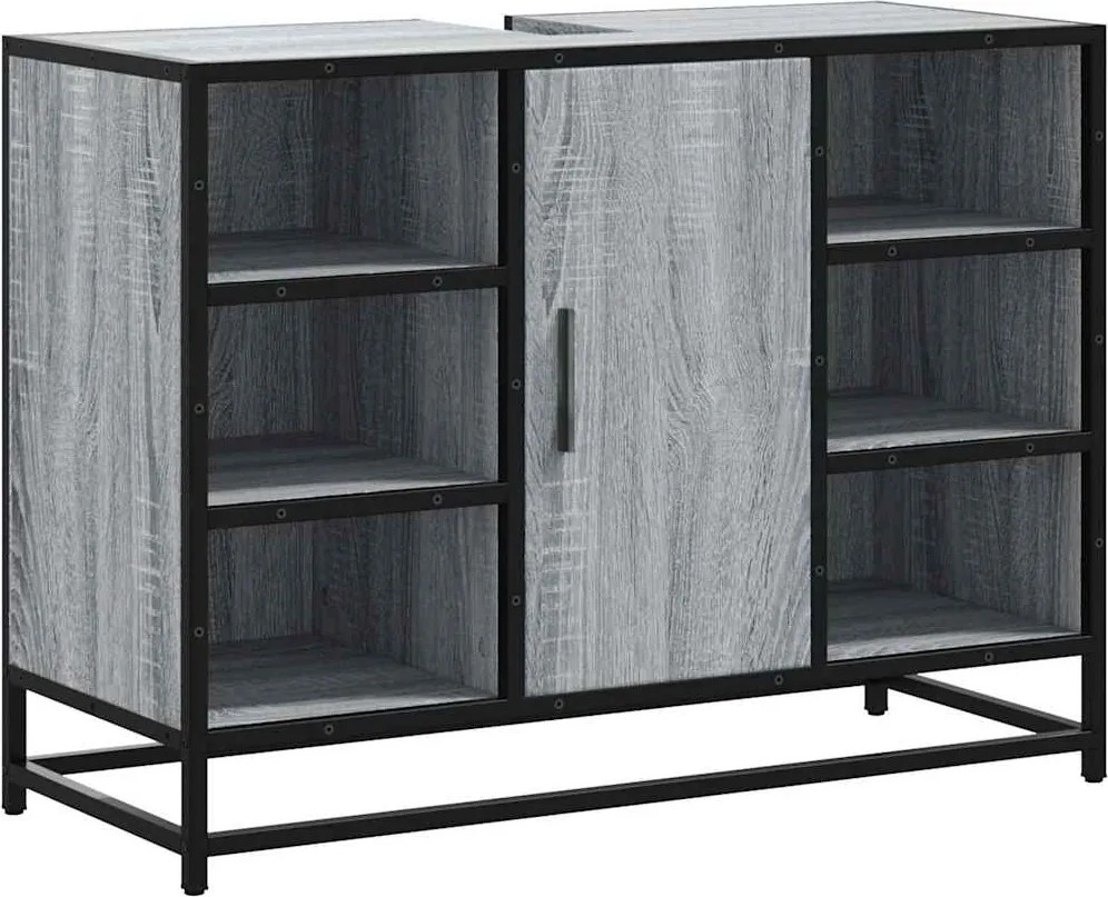 vidaXL Dulap chiuveta de baie, gri sonoma, 80x33x60 cm, lemn compozit