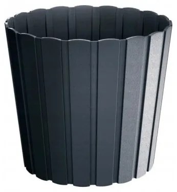 Ghiveci decorativ de flori, rotund, antracit, 3.9 L, 19.9x17.9 cm, Boardee Basic