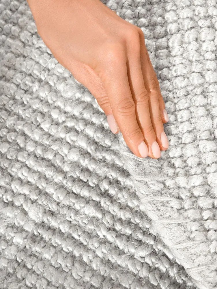 Covor gri deschis reversibil/țesut manual rotund din iută ø 160 cm Bouclé Jaipur – Hanse Home