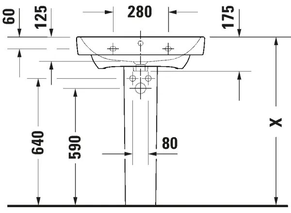 Duravit 23756500002 - Lavoar suspendat D-NEO 65 x 46 cm ceramică/alb lucios