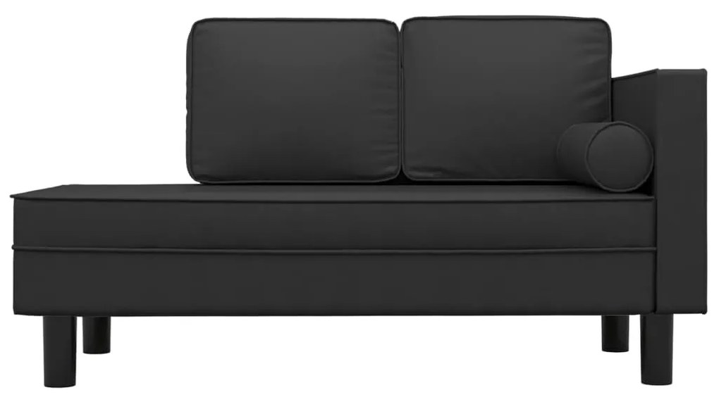 Canapea extensibila cu 2 locuri, negru, piele ecologica Negru