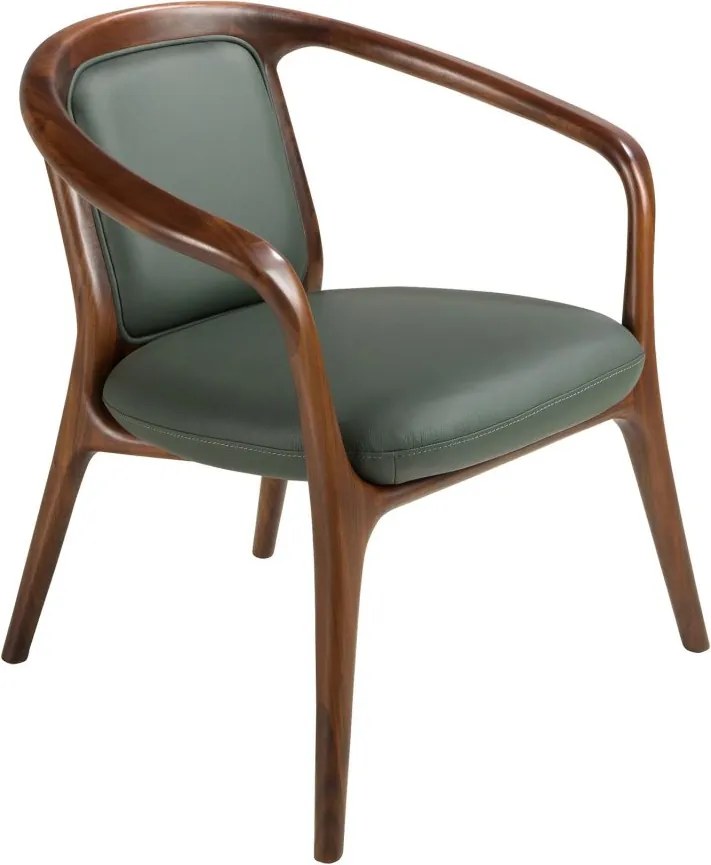 Scaun cu brate LUX design italian, Piele Sintetica Verde Inchis