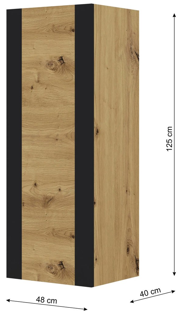 Dulap suspendat Montana (Stejar artisan + negru mat). 1085842