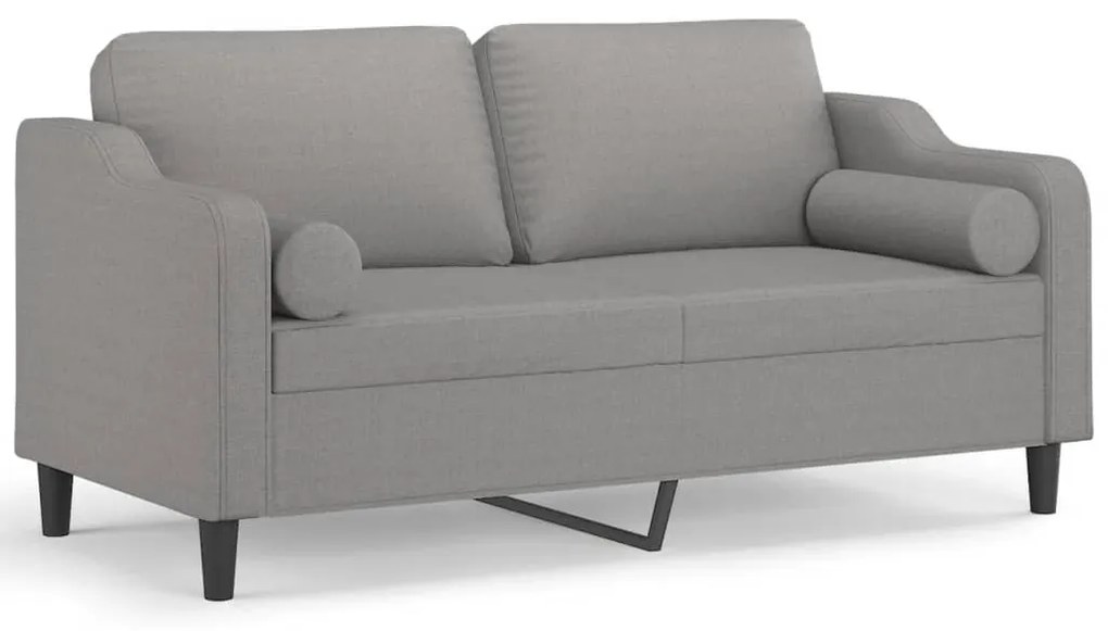 3153023 vidaXL Canapea cu 2 locuri cu perne&pernuțe gri deschis 140 cm textil