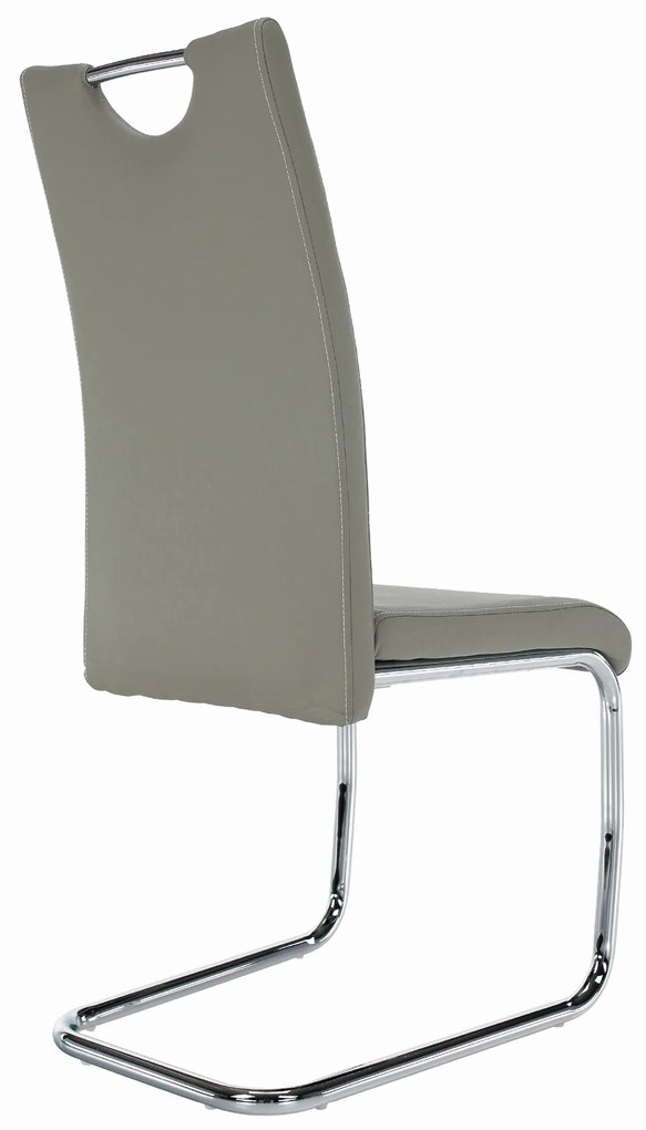 Scaun de sufragerie Abalia New (gri deschis + Crom). 808097