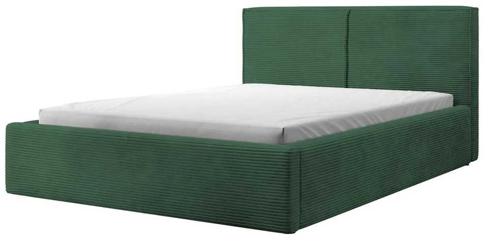 Pat matrimonial 180 cm Fatime (cu somieră) (cu sp. depozitare) (verde închis + negru). 1099164