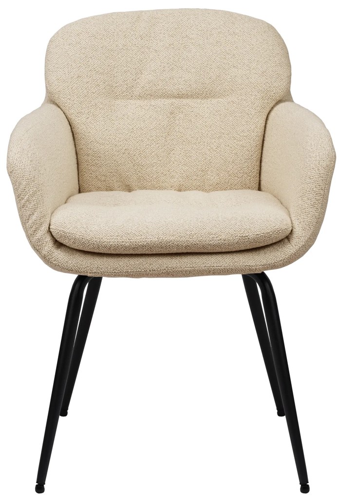 MAZZONI EXPORT GEORGIA Crem (material Monza 90) - SCAUN MODERN TAPIȚAT BOUCLÉ PENTRU SALON/SUFRAGERIE/BIROU LOFT