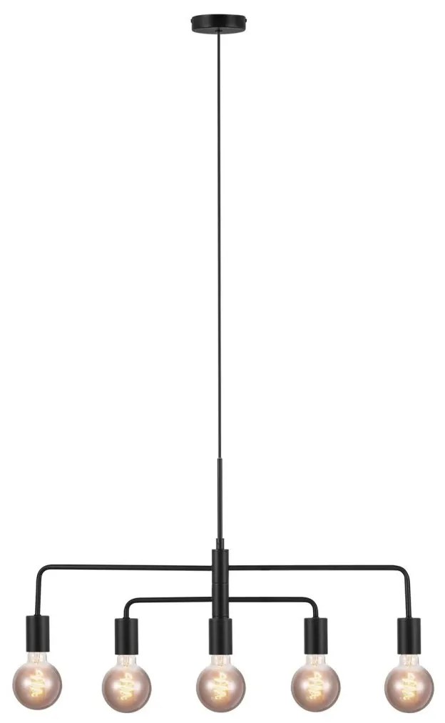 Lustra cu 5 surse de iluminat design modern Gloom negru