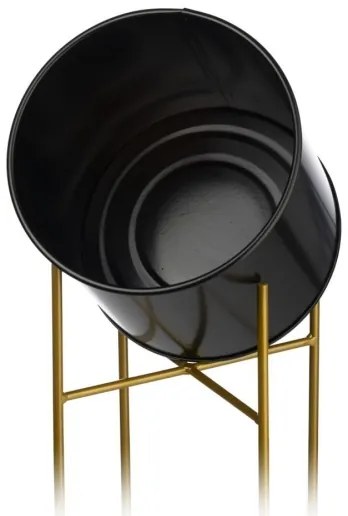 Suport flori 75x17 cm negru/auriu