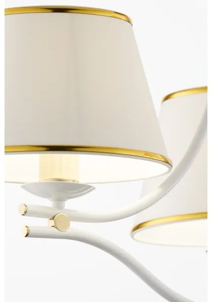 Jupiter 2085 - Candelabru pe lanț SAMBA 3xE27/15W/230V alb/auriu