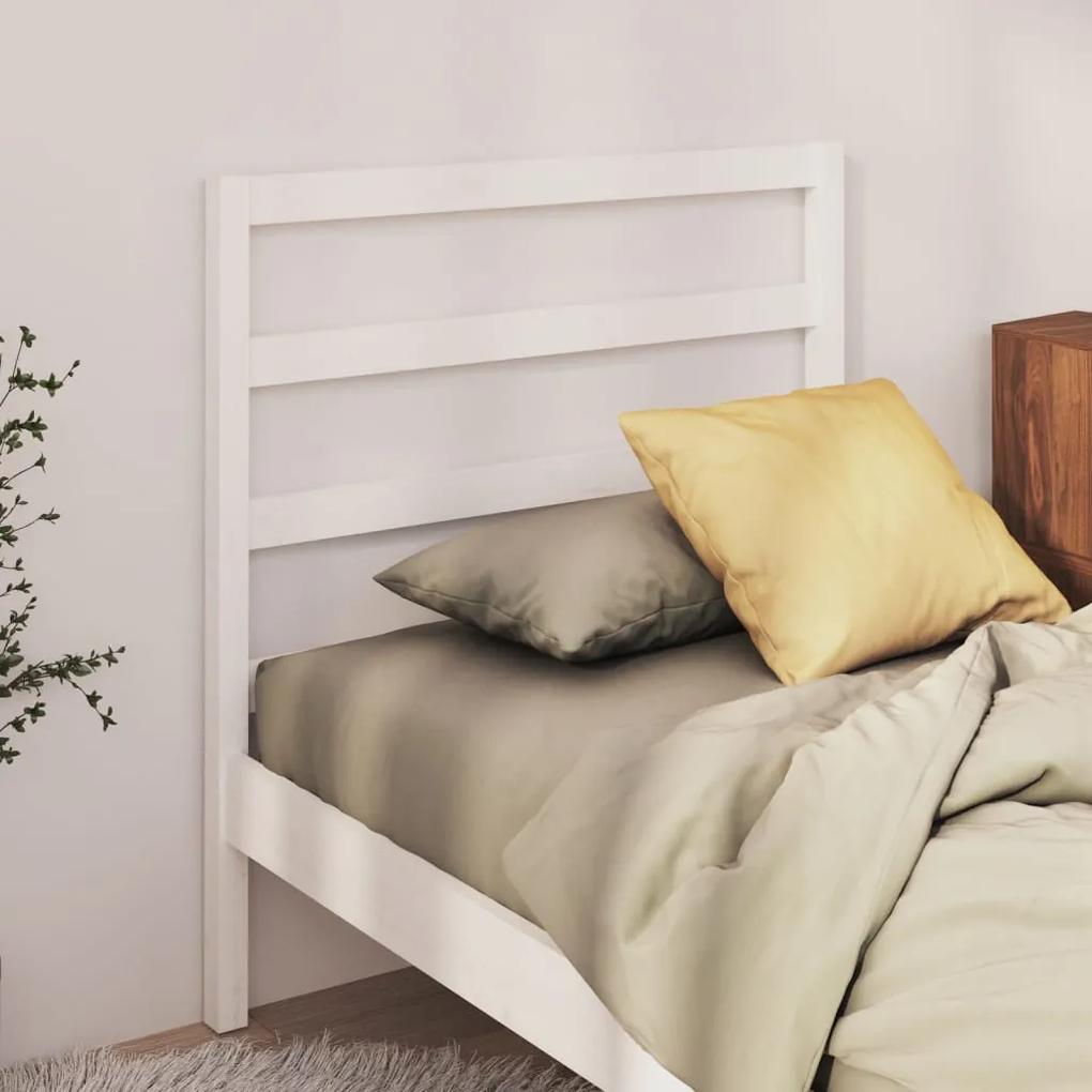 Tablie de pat, alb, 81x4x100 cm, lemn masiv de pin Alb, 81 x 4 x 100 cm, 1