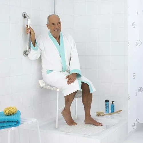 SAPHO A0020301 Scaun pliabil pentru cabine de dușcu suport, alb