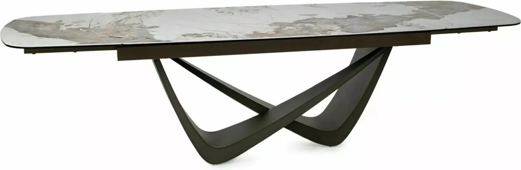 Masa extensibila Maranello Ceramic alb lucios/cupru L200-290xl98 cm