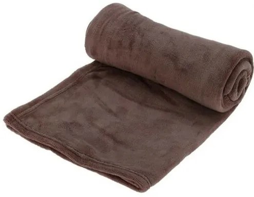 Pătură fleece maro, 125 x 150 cm