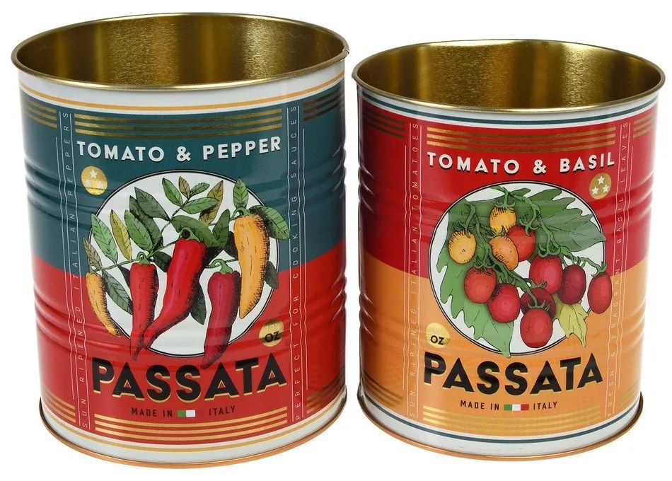 Cutii de depozitare 2 buc. din staniu decorative ø 11x13 cm Passata – Rex London