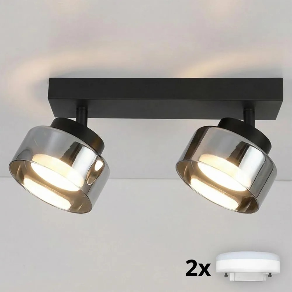 Brilagi - LED RGB reglabil spot AURA LUX 2xGX53/14W/230V Wi-Fi Tuya negru/fumuriu