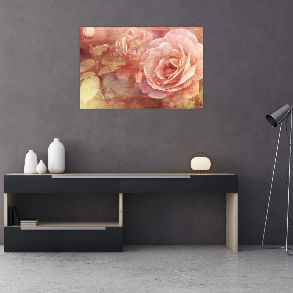 Tablou cu trandafir (90x60 cm)
