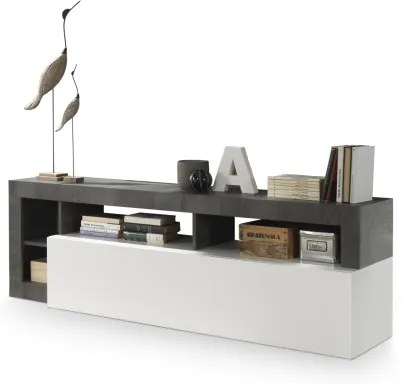 Comodă TV LENOR alb/antracit