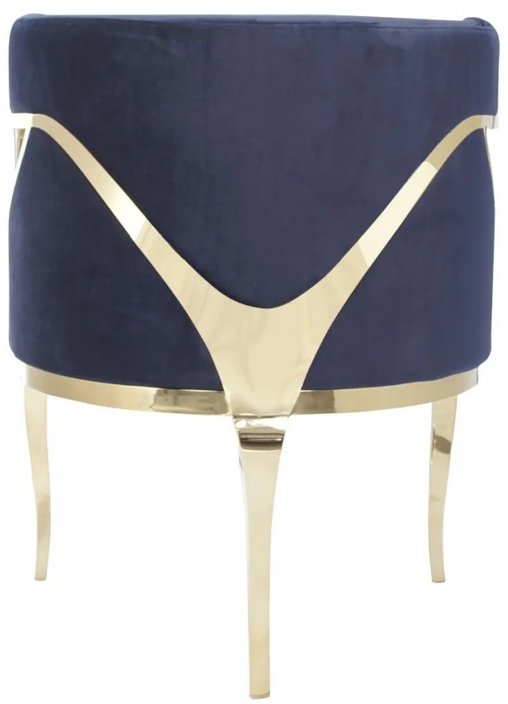 Fotoliu tapitat Morello bleumarin/gold – H78 cm