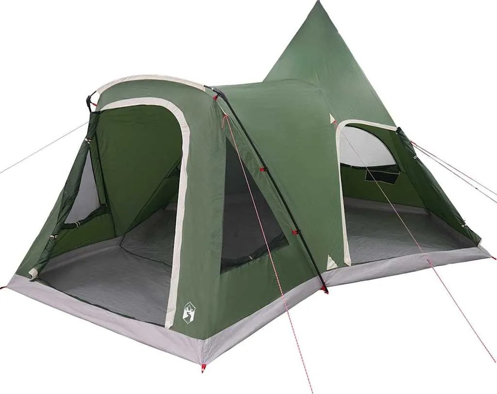 vidaXL Cort Teepee pentru 5 Persoane Verde 545 x 450 x 295 cm
