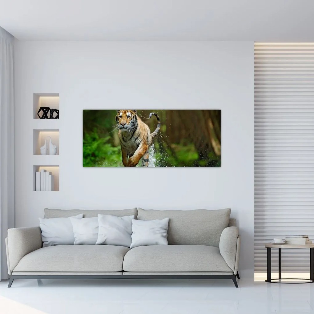 Tablou cu trigrul fugind (120x50 cm)