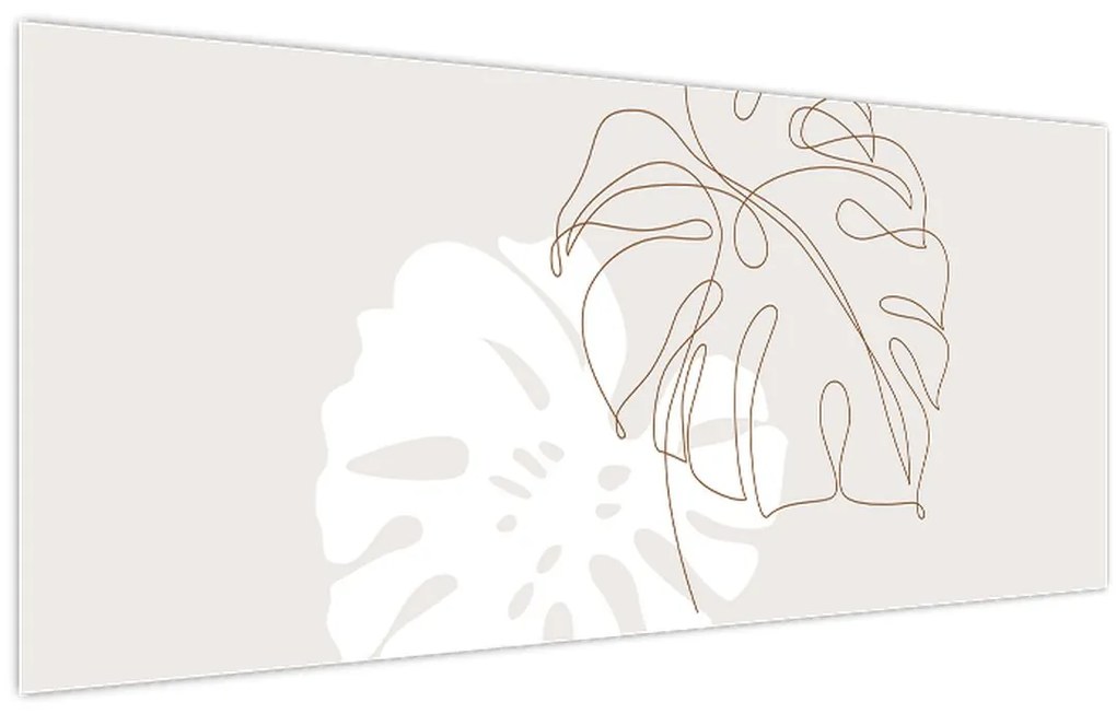 Tablou - Linia de artă monstera N⁰2 (120x50 cm)
