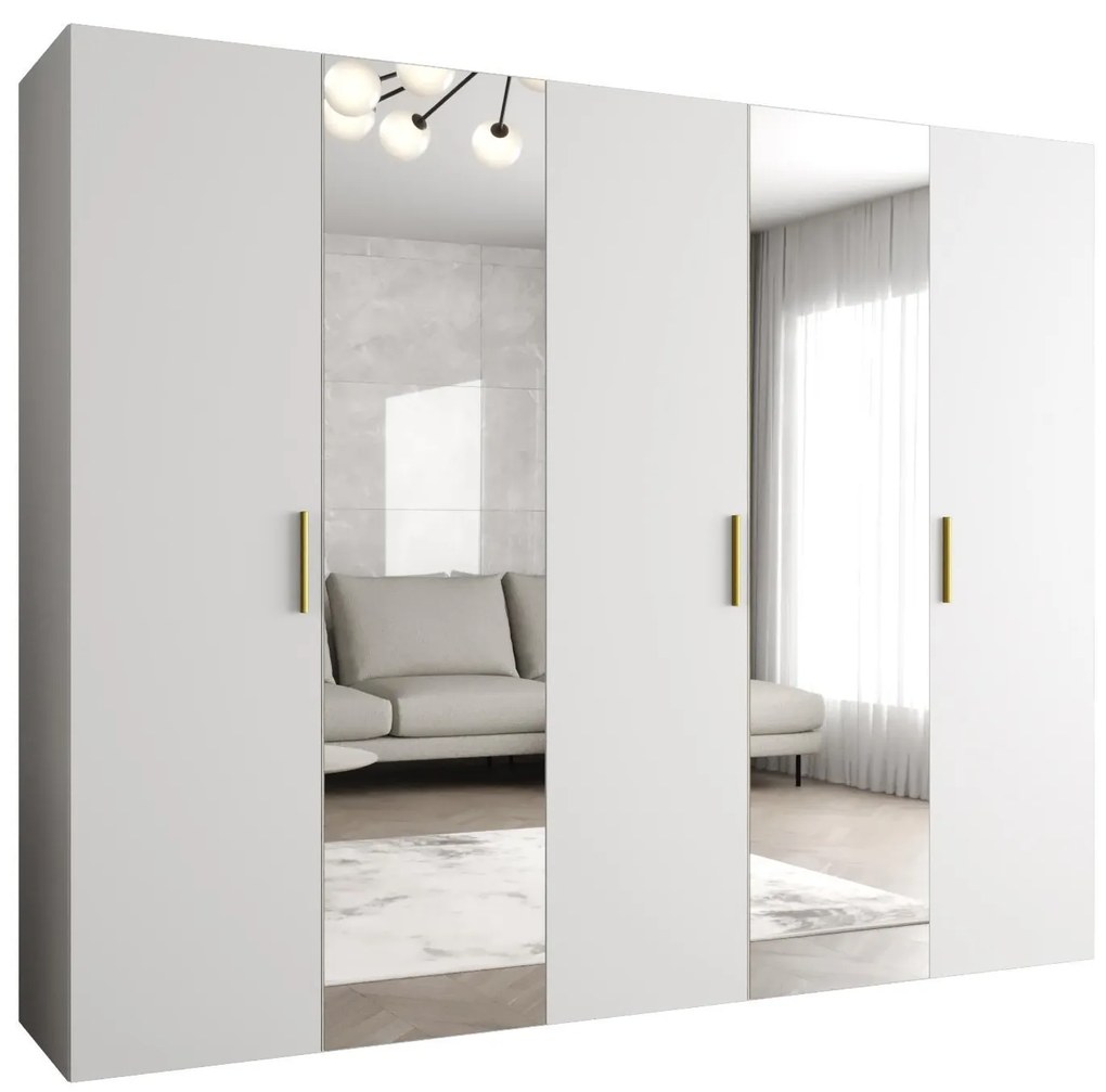 Dulap de haine 250 cm Borry 2 (alb + Auriu). 1125837