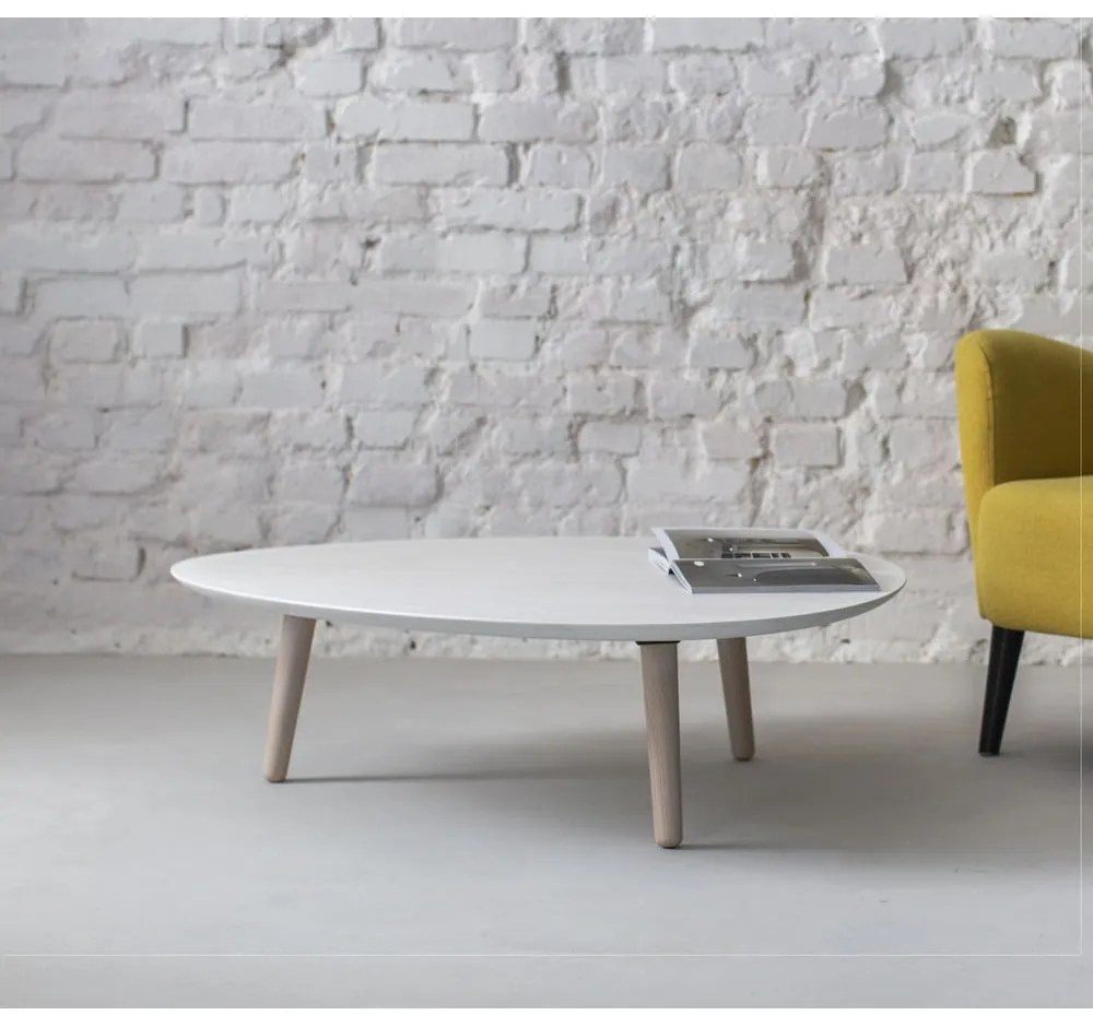 Măsuță de cafea din lemn de frasin Ragaba Contrast Pick, alb