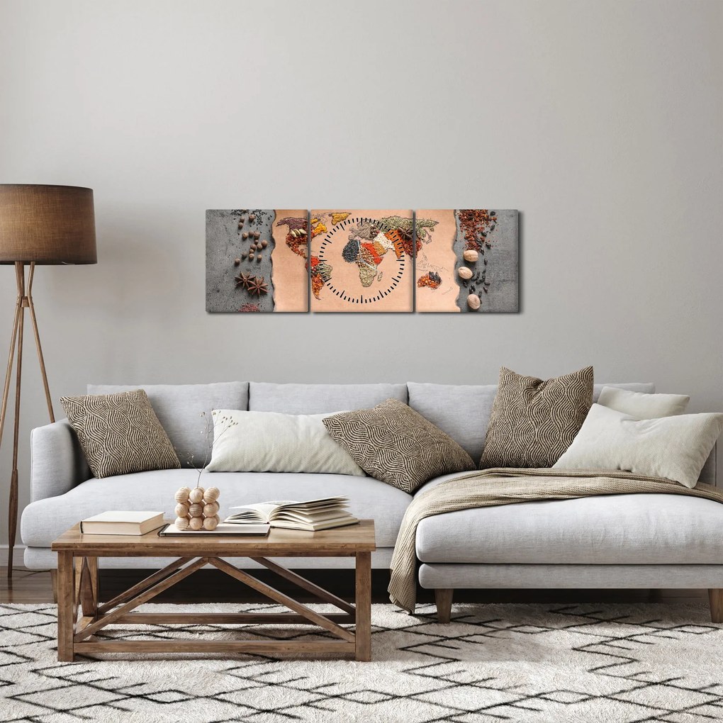 Tablou - Rădăcinile lumii (cu ceas) (90x30 cm)