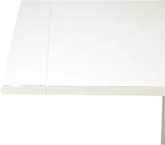 Masa pliabila, L90(180) 90 H80 cm, culoare alb antic, Lemn masiv