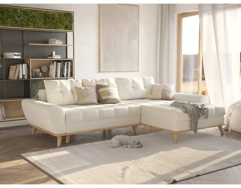 Colțar crem extensibil (cu colț pe partea dreaptă) Balitco – Ropez