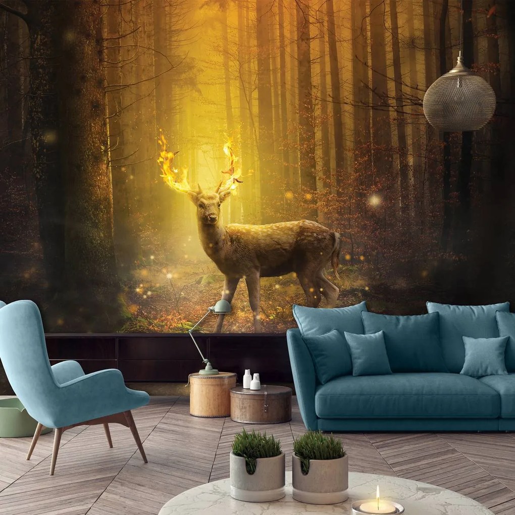 Fototapet - Cerb în lumina apusului de soare (152,5x104 cm)