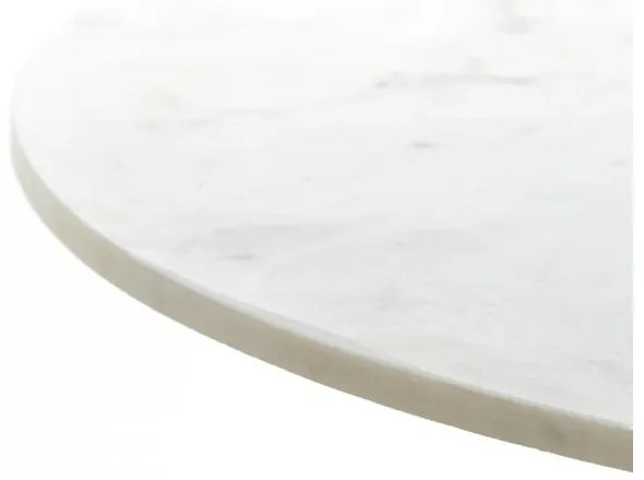 Masă de dining albă/în culoarea bronz rotundă cu blat cu aspect de marmură ø 100 cm Leyda – Light & Living