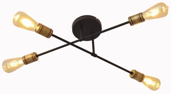 Lustră aplicată CAMBRIDGE 4xE27/20W/230V neagră/aurie