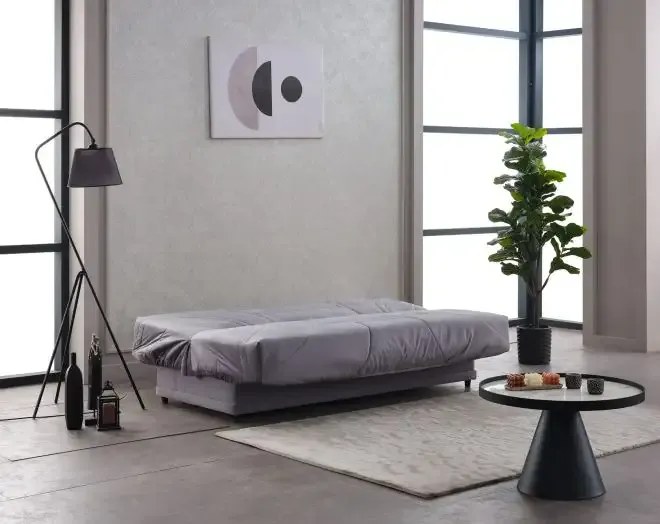 Canapea extensibila cu saltea relaxa si husa detasabila Genova, gri