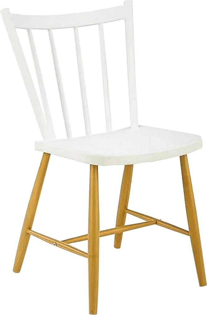 Scaun K419, alb/stejar, polipropilena, 47x47x83 cm