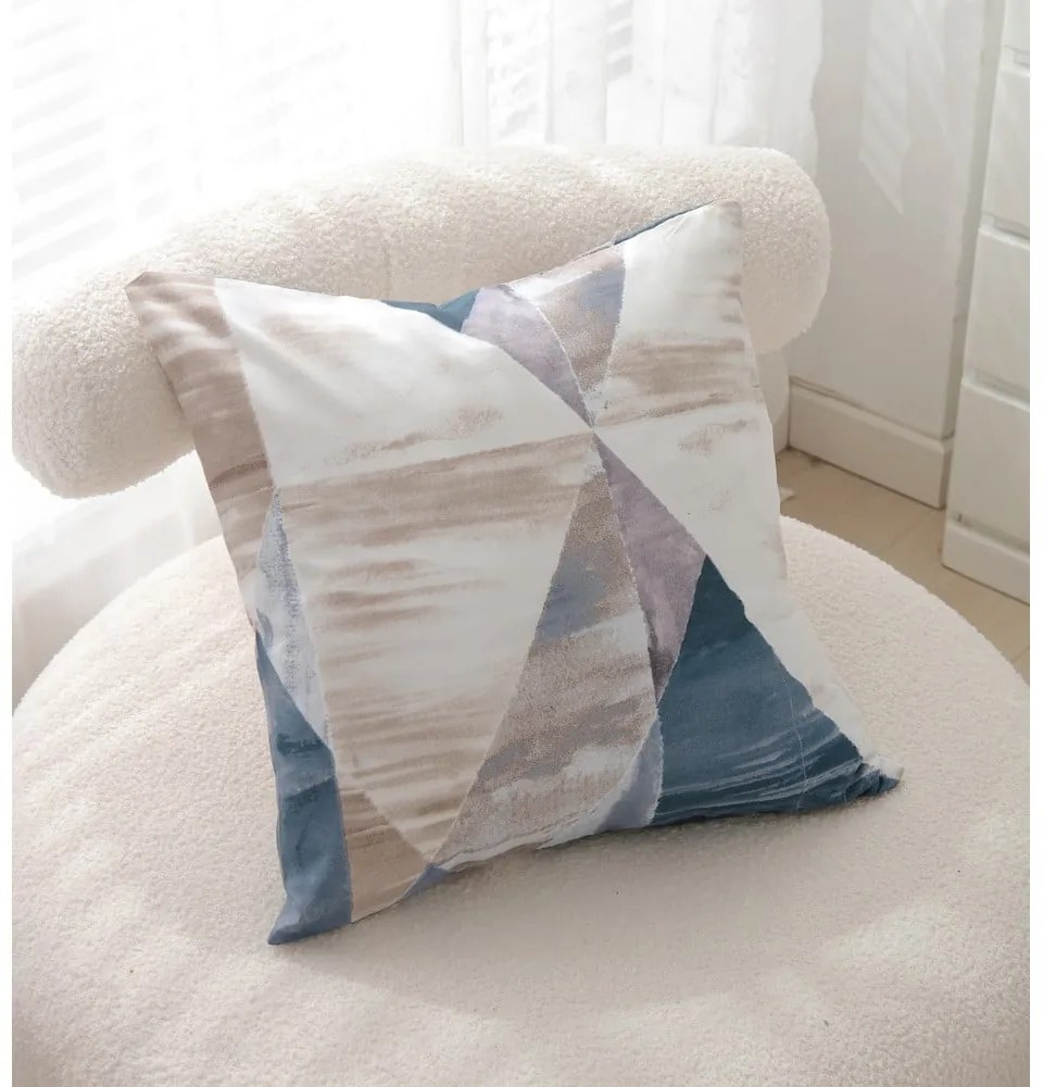 Lenjerie de pat albastră-maro din microsatin pentru pat de o persoană cu 3 piese 140x200 cm Eden – JAHU collections