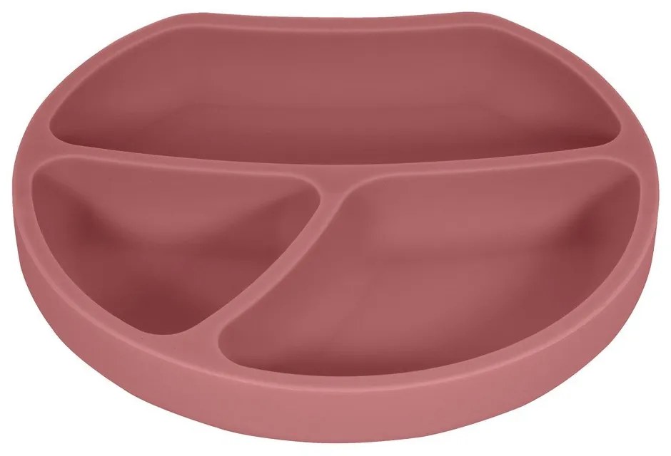 Farfurie pentru copii cărămizie din silicon 19x20,5 cm Dusky Pink – Kindsgut