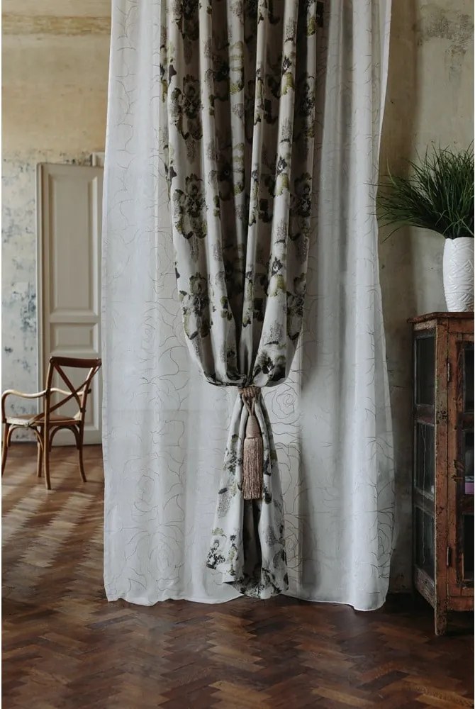 Perdea albă/gri 140x245 cm Amanda – Mendola Fabrics