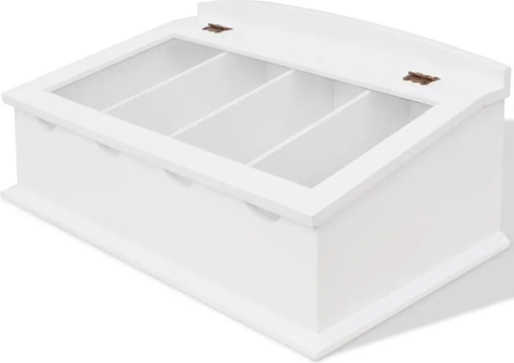 vidaXL Tavă pentru tacâmuri, stil baroc, alb, MDF