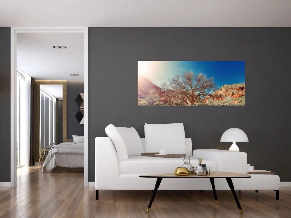 Tablou cu cu copac în deșert (120x50 cm)