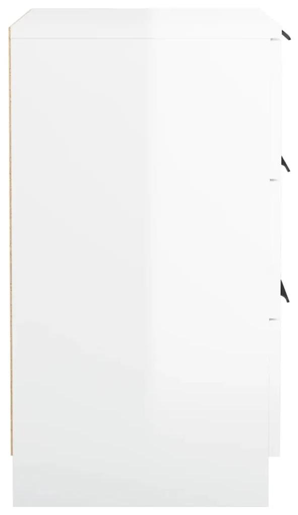 Noptiera, alb extralucios, 40x36x65 cm 1, Alb foarte lucios