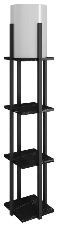 Lampadar cu rafturi NORA 1xE27/40W/230V negru