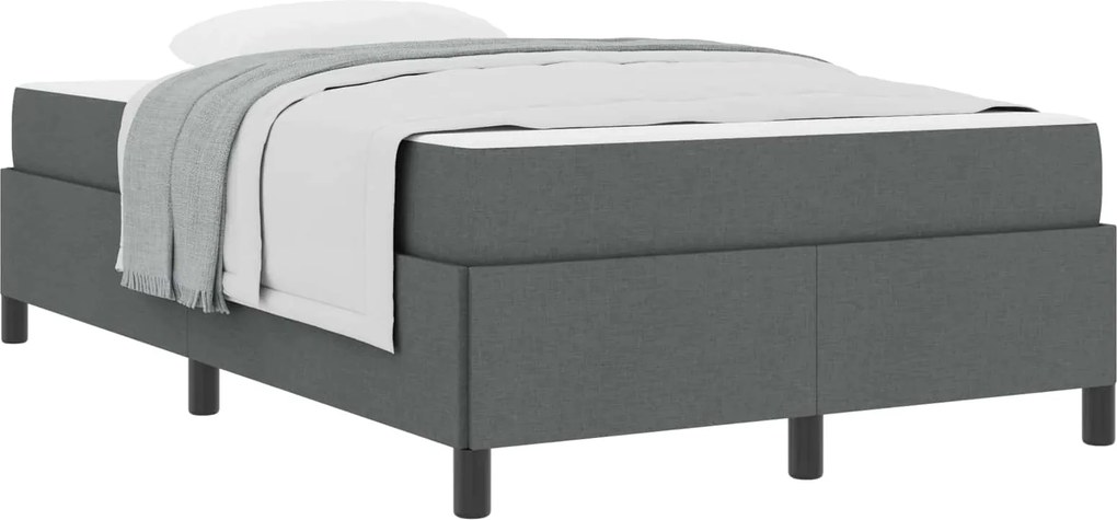 vidaXL Pat cu arcuri Gri închis 120 x 200 cm țesătură