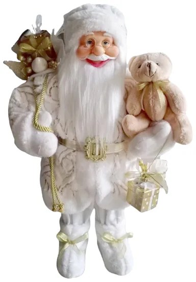 Decorațiune Santa Claus Alb-Auriu 60cm